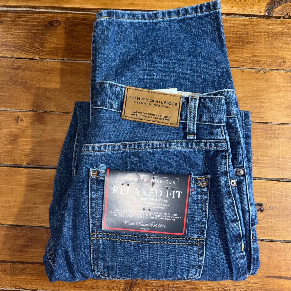 Vintage Tommy Hilfiger Jeans Men's 30x30 Relaxed Fit Blue Denim Y2K NOS NEW